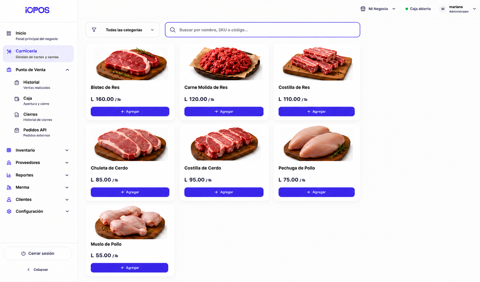 iOPOS para Carnicerías