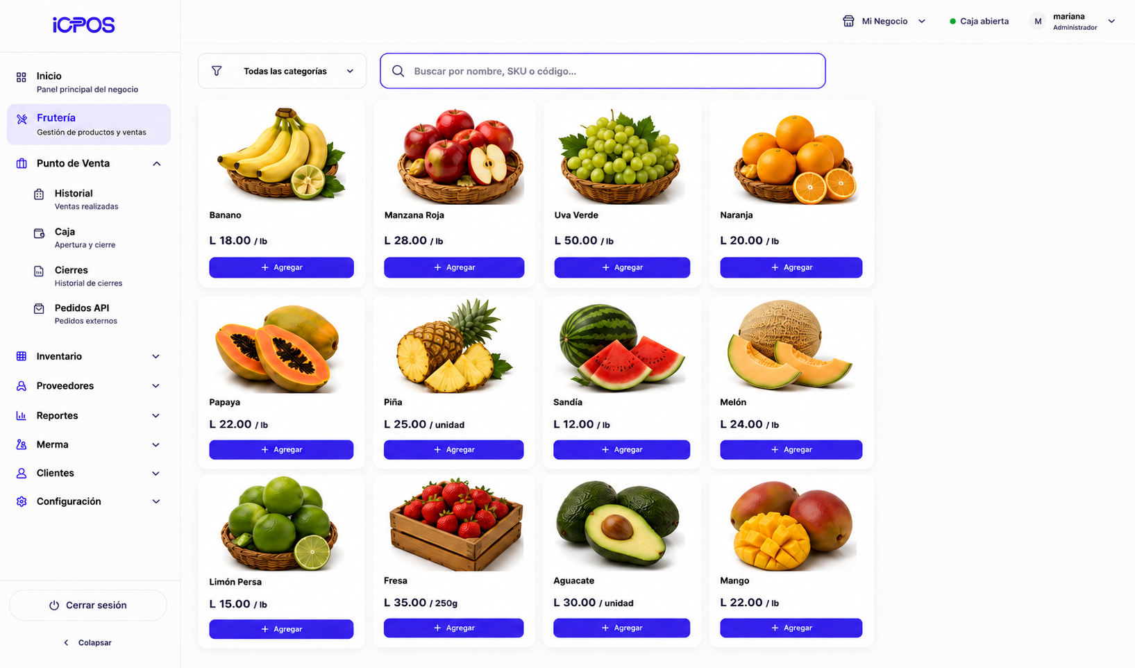 iOPOS para Fruterías