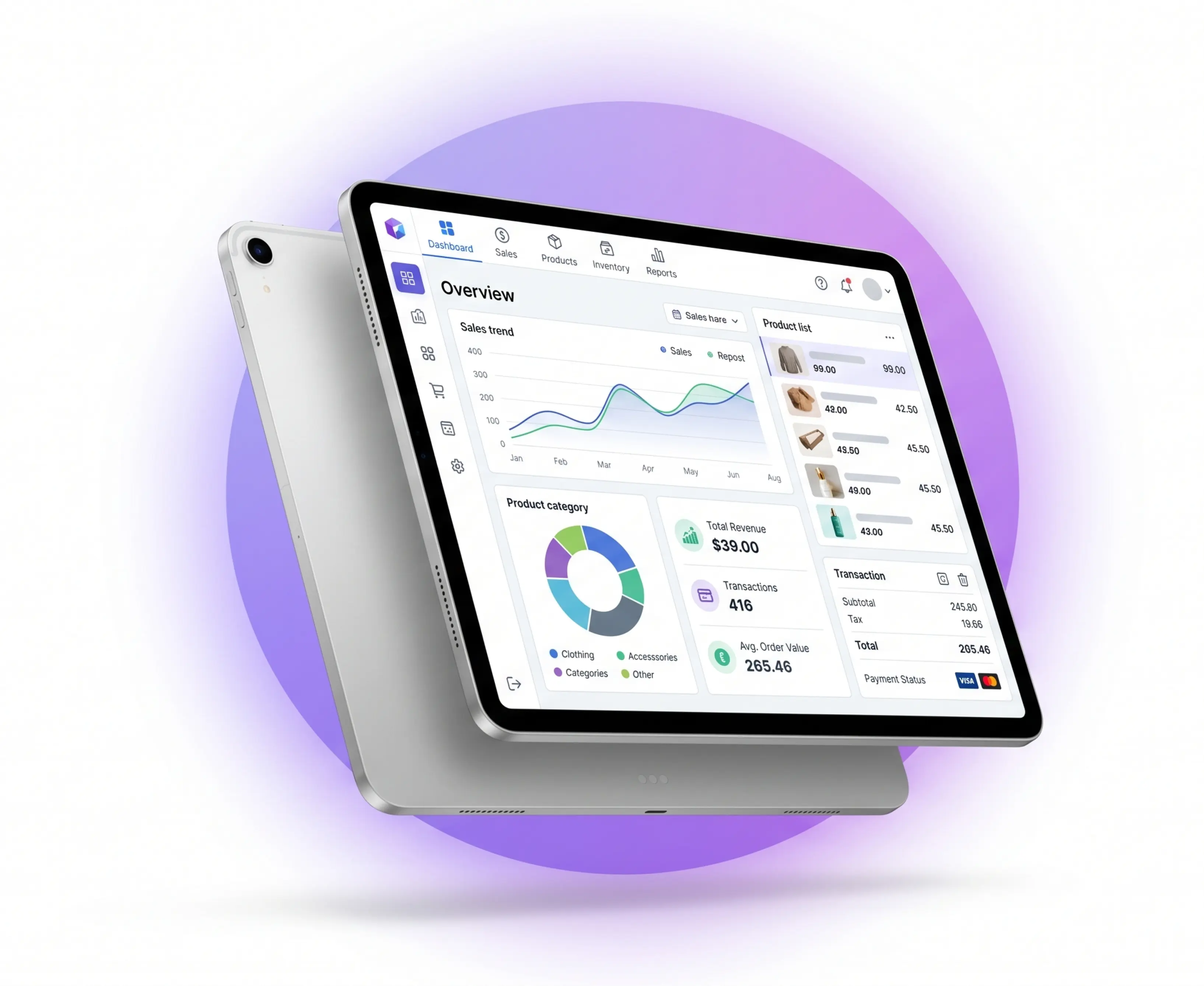Dashboard iOPOS en tablet